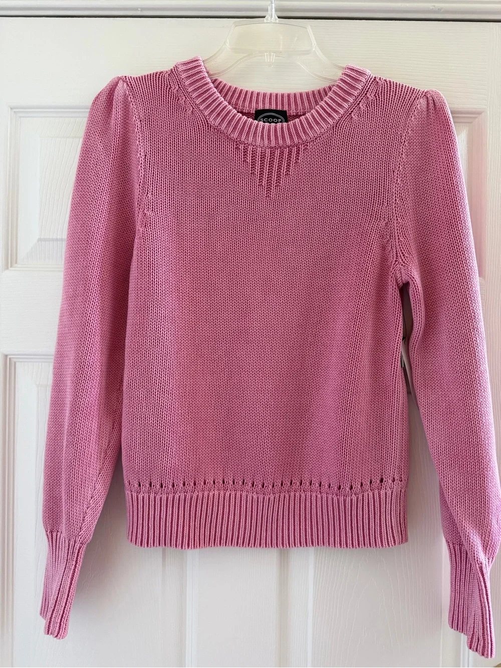 NWT Scoop Pink Shaker Knit Crewneck Pullover Sweater Size S (4-6)